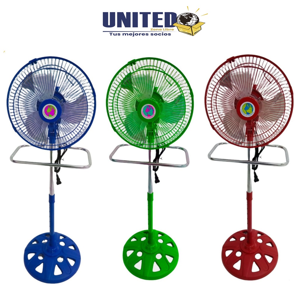 Ventilador 10" IND 3 en 1 - LEMON ELEGANCE (Azul /Verde /Rojo)