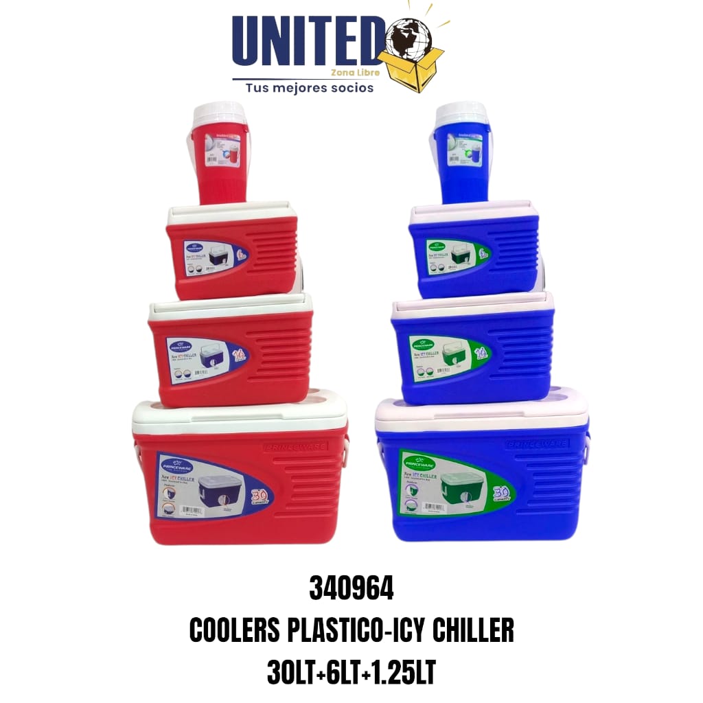 COOLERS PLÁSTICO - ICY CHILLER 30LT + 14LT + 6LT + 1.25LT