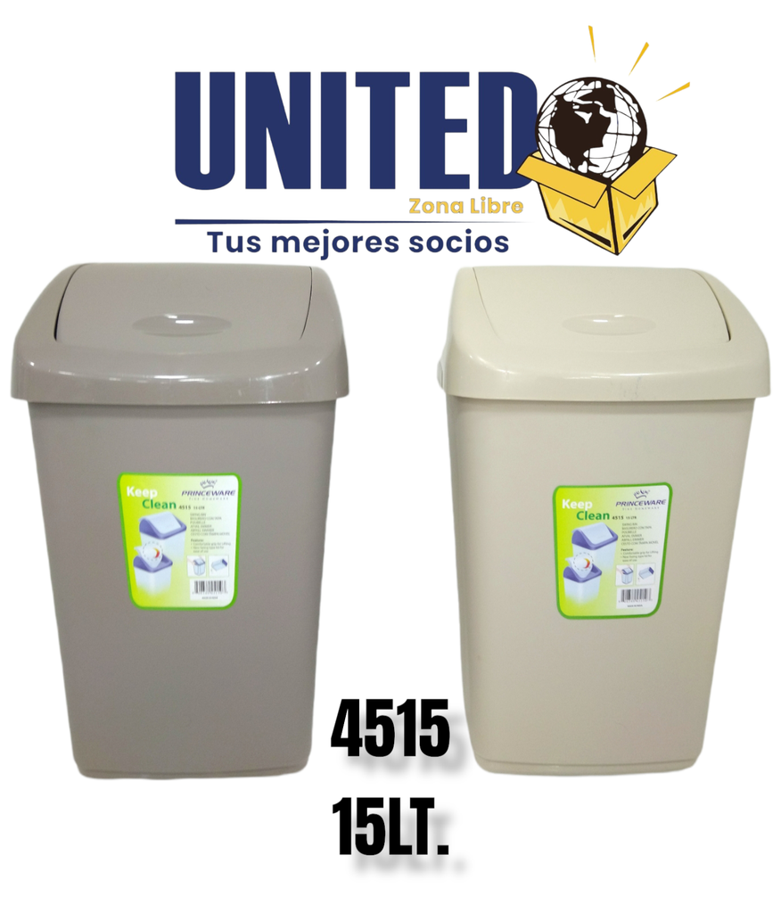 CESTO PARA BASURA 15LT CON TAPA