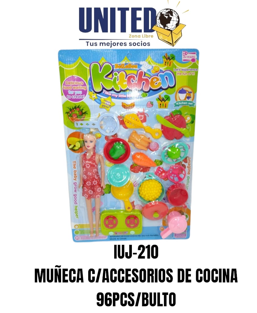 MUÑECA C/ACCESORIOS DE COCINA