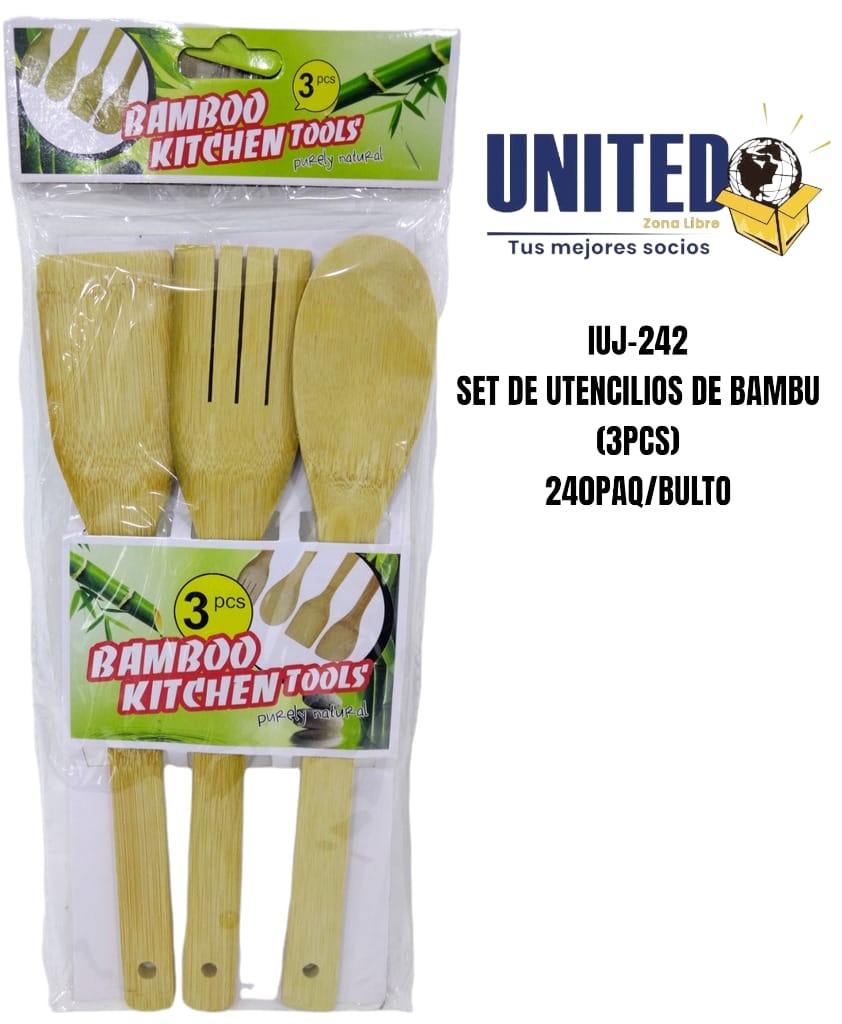 SET DE UTENSILIOS DE BAMBU (3PCS)