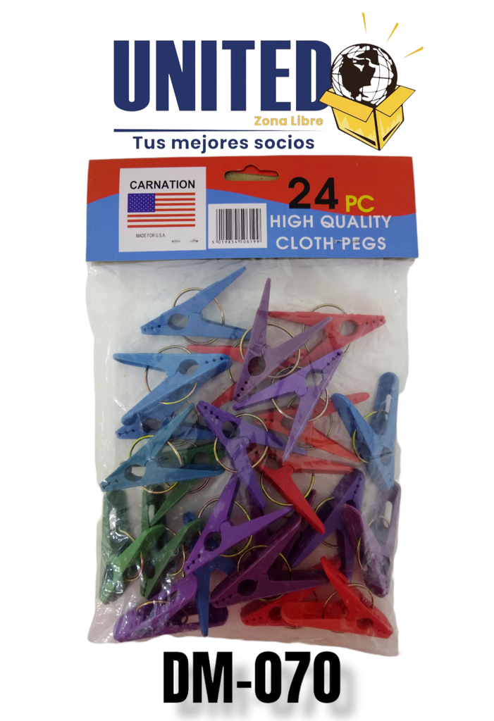 PINZA PLASTICA P/ROPA (24PCS)