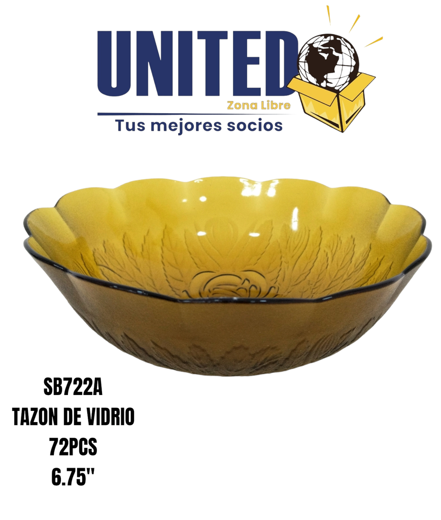 PLATO HONDO DE VIDRIO COLOR CAFÉ DE 8.75" (copia)