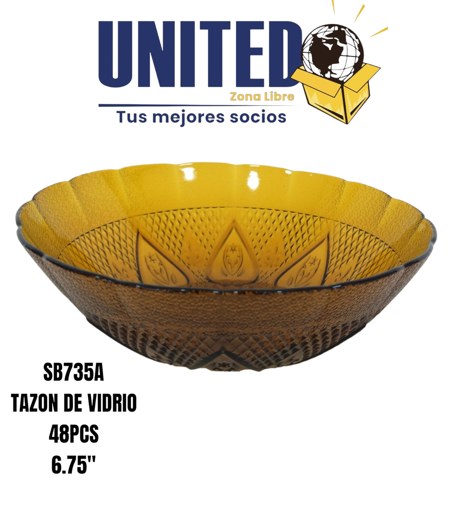 TAZON DE VIDRIO COLOR CAFÉ DE 6.75" (copia)
