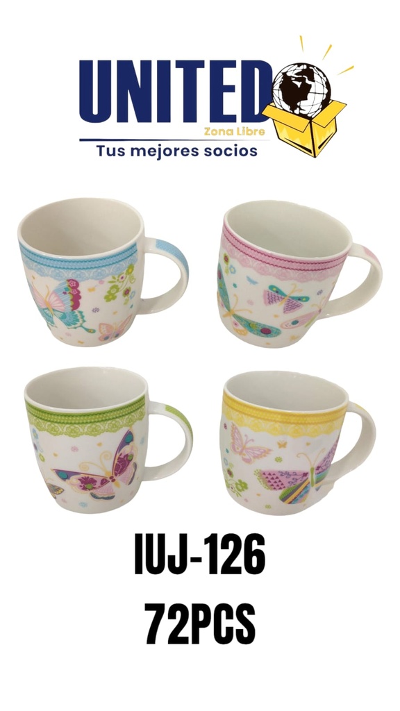 TAZA CERAMICA - MARIPOSAS