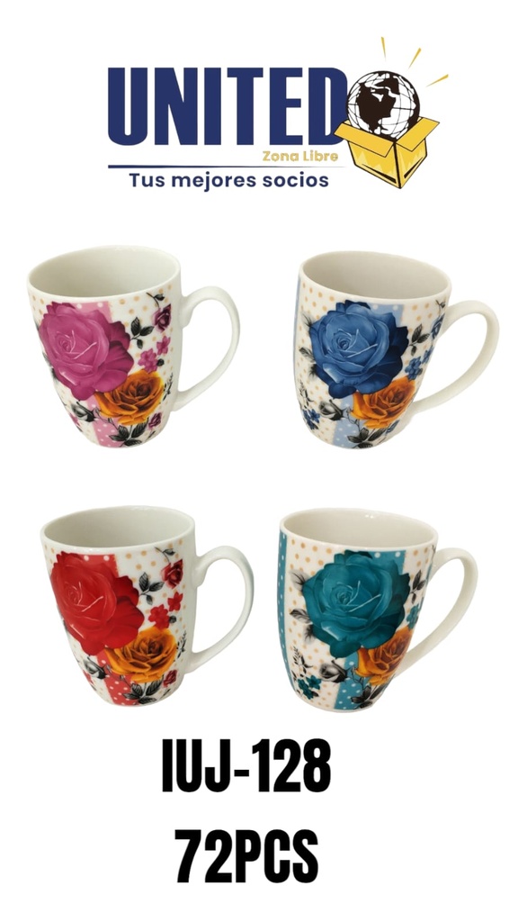 TAZA CERAMICA - ROSAS