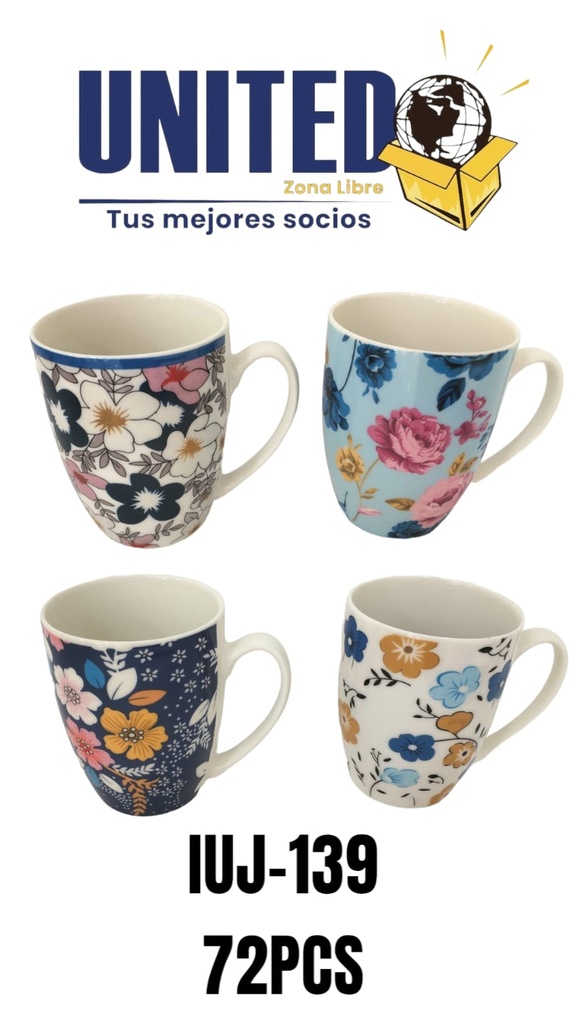 TAZA CERAMICA - FLORES