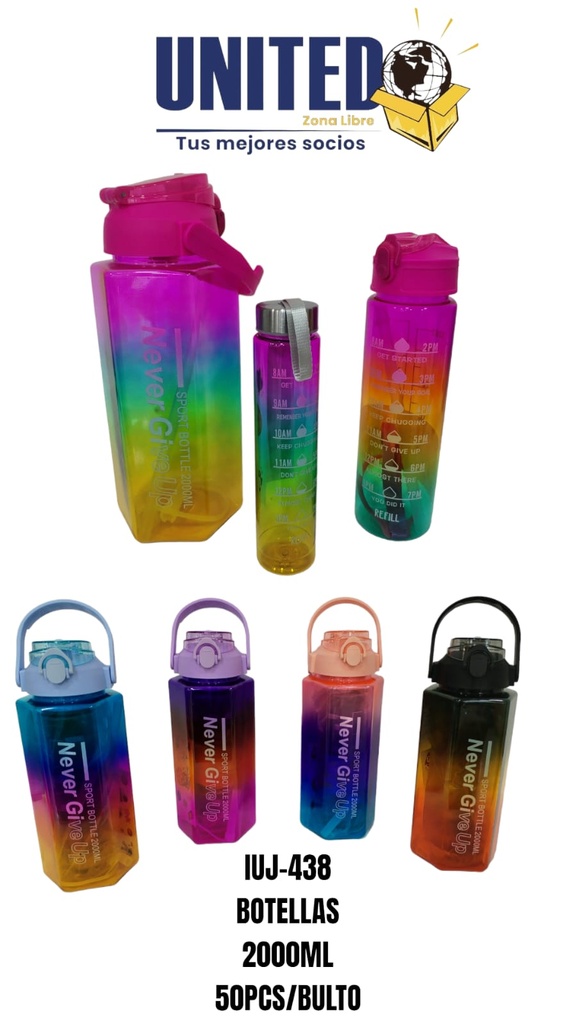 BOTELLA MULTICOLOR (3PCS) 2000ml