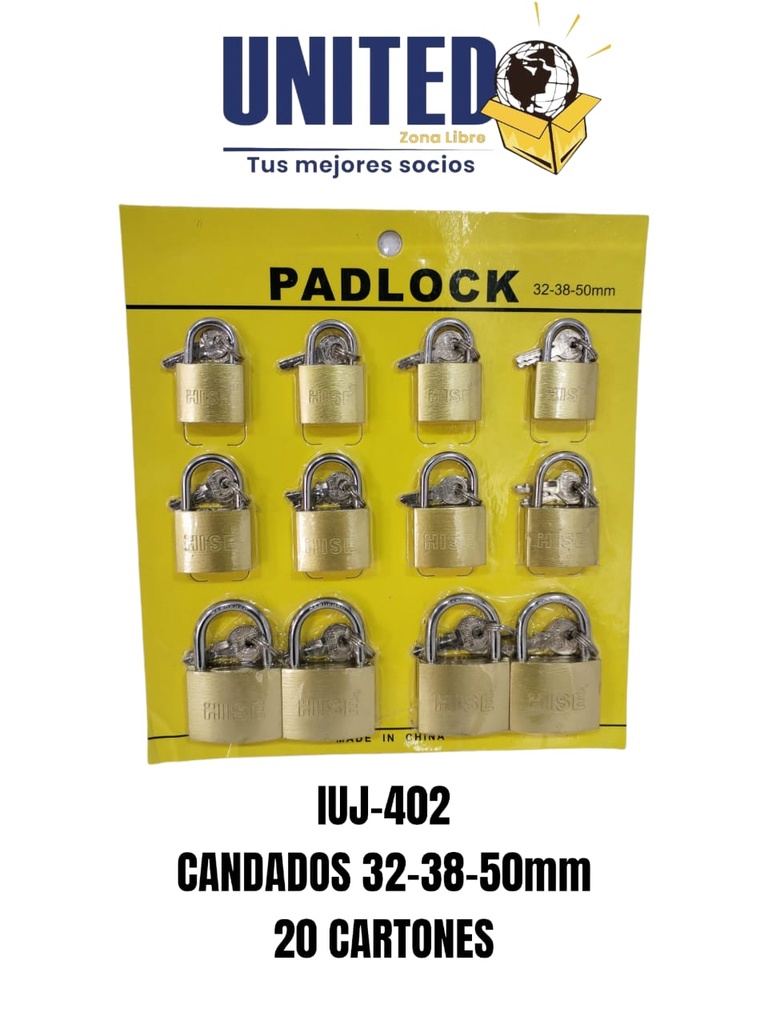 CANDADO EN BLISTER - 32-38-50mm