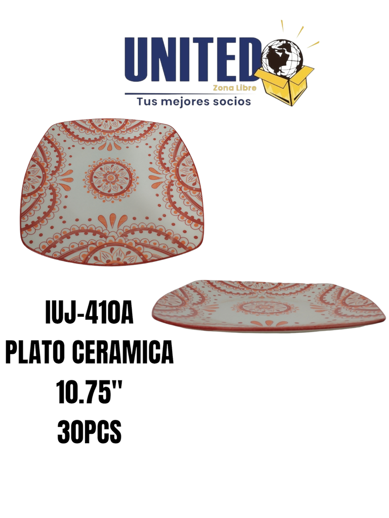 PLATO CUADRADO CERAMICA 10.75"