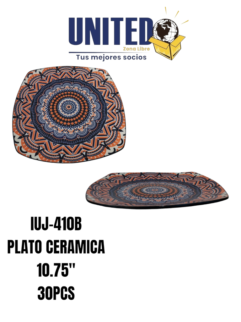 PLATO CUADRADO CERAMICA 10.75"