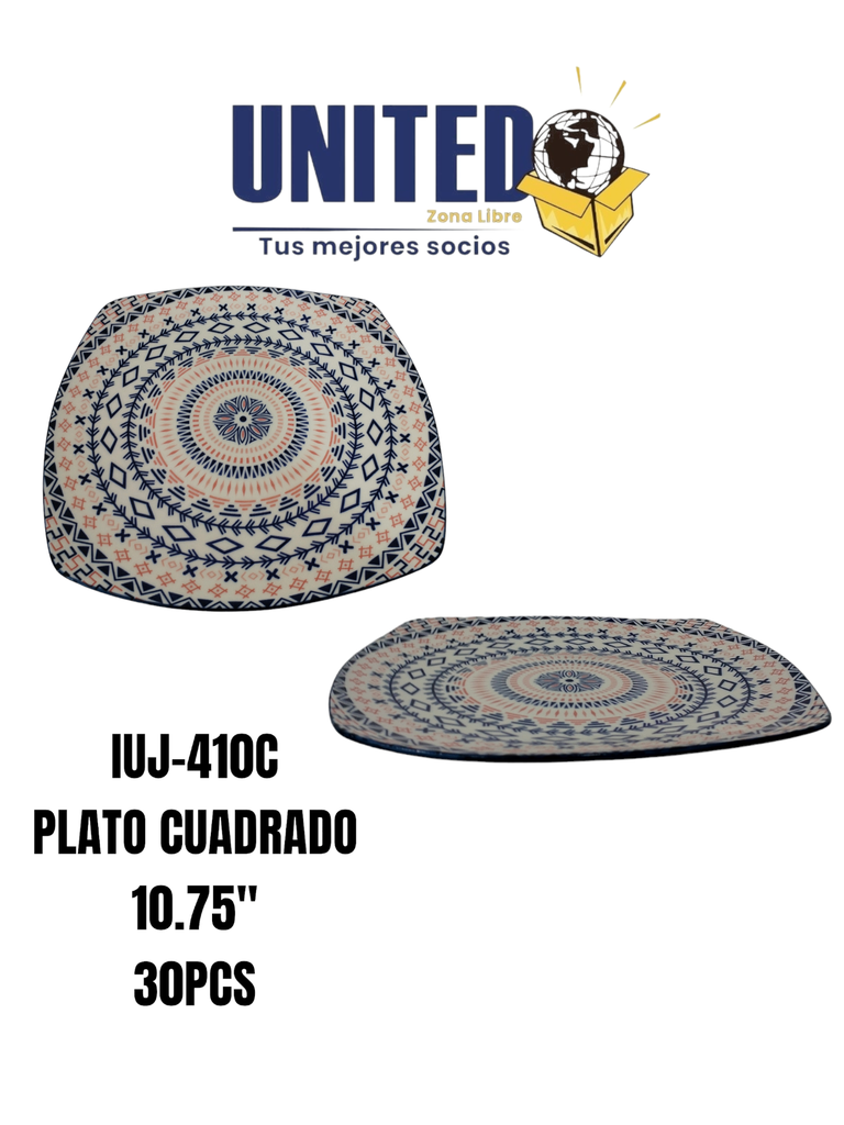 PLATO CUADRADO CERAMICA 10.75"