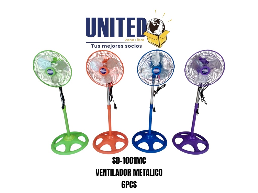 VENTILADOR 10" PARRILLA METALICA - SD (COLORES)