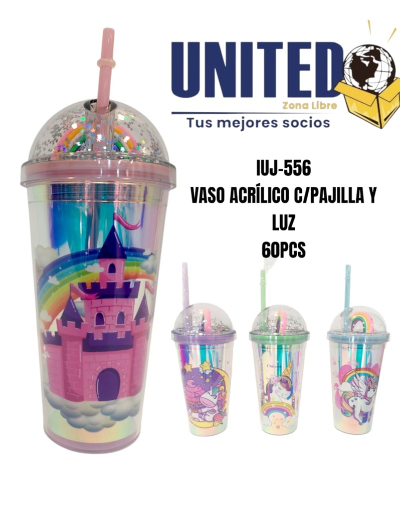 VASO PLASTICO C/PAJILLA