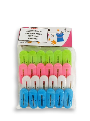 [IUJ-030] HORQUILLA PLASTICA COLORES (24 PCS)