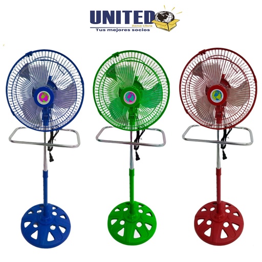 [LE-9988SB3] Ventilador 10" IND 3 en 1 - LEMON ELEGANCE (Azul /Verde /Rojo)