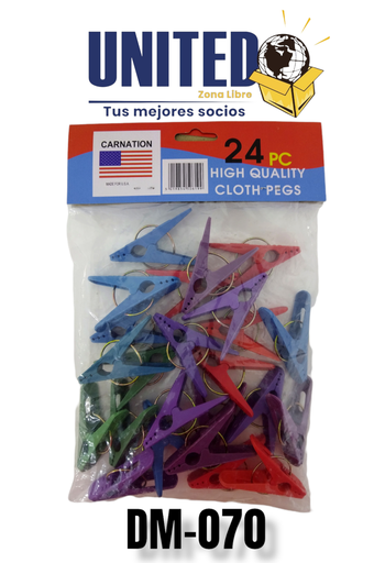 [DM-070] PINZA PLASTICA P/ROPA (24PCS)