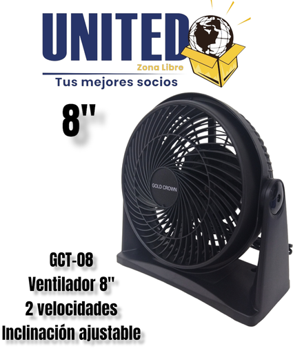 [GCT-08] VENTILADOR TURBO 8" - NEGRO