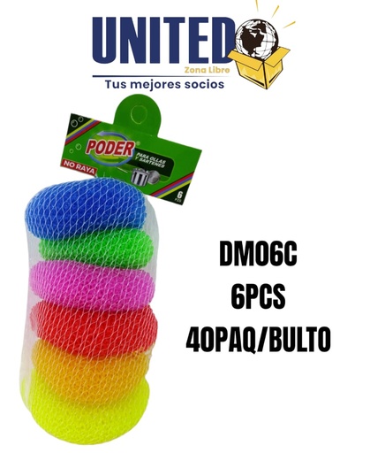 [DM06C] BRILLO PLASTICO COLORES (6PCS)
