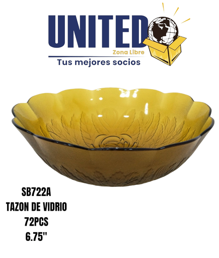 [SB722A] PLATO HONDO DE VIDRIO COLOR CAFÉ DE 8.75" (copia)