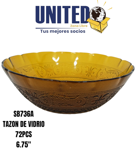 [SB736A] TAZON DE VIDRIO COLOR CAFÉ DE 6.75" (copia)
