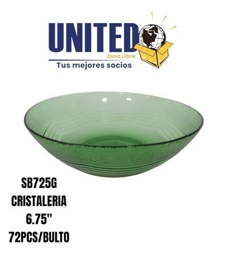 [SB725G] TAZON DE VIDRIO COLOR VERDE DE 6.75"