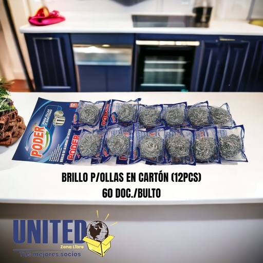 [DM112] BRILLO P/OLLAS - PODER EN CARTON (12PCS)