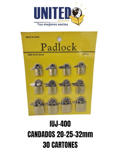 [IUJ-400] CANDADO EN BLISTER - 20-25-32mm