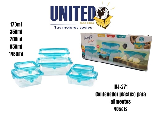 [IUJ-271] CONTENEDOR PLASTICO C/TAPA - SET 6PCS